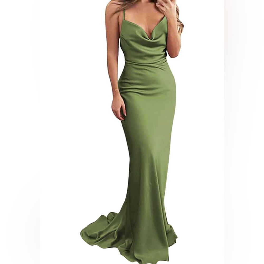 Women’s Olive Cowl Dress - Green